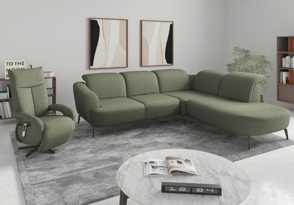 ROHOVÁ SEDAČKA, textil, olivově zelená Sit & More - Sedací soupravy, Online Only