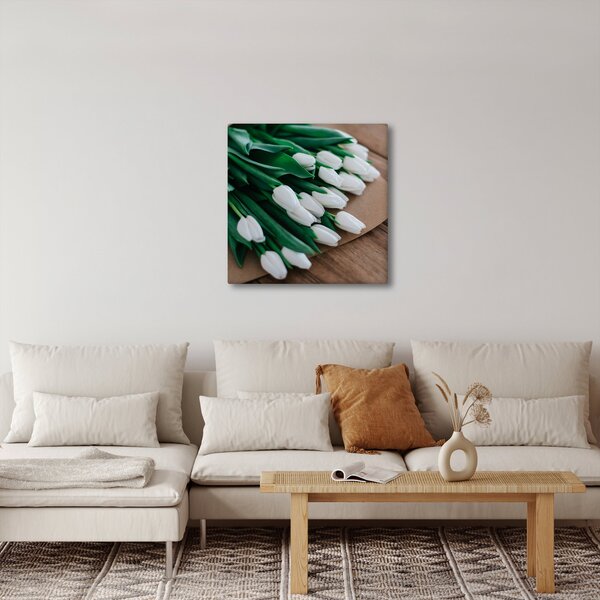 Obraz kytice bílých tulipánů (30x30 cm)