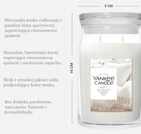 Yankee Candle vonná svíčka Signature ve skle velká Soft Blanket 567 g