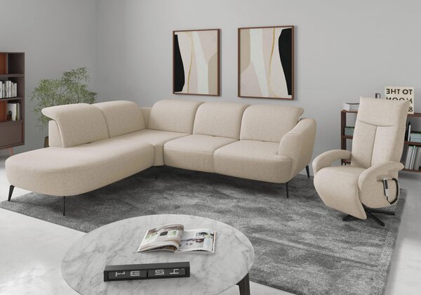 ROHOVÁ SEDAČKA, textil, krémová Sit & More - Sedací soupravy, Online Only