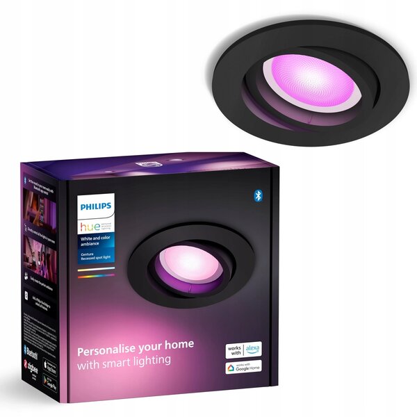 Stropní bodové svítidlo kulatý Philips Hue černé