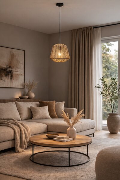 Závěsné svítidlo Atmosphera béžové moderní 1xE27 40W