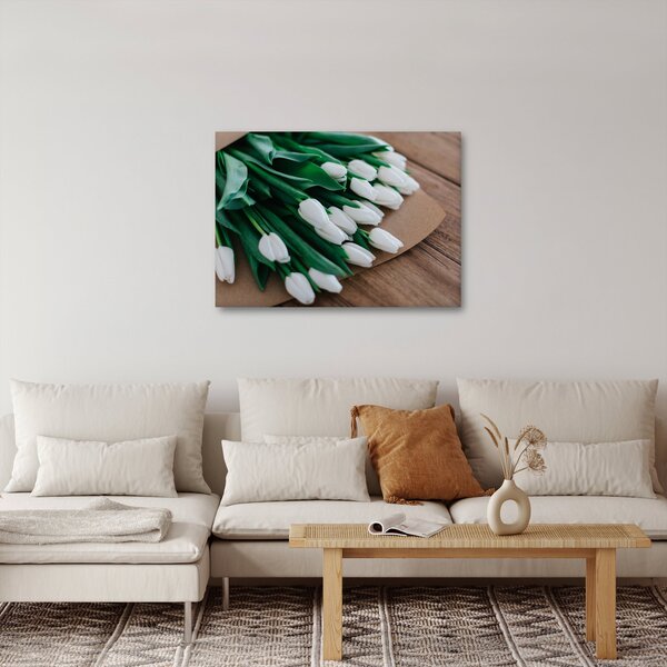 Obraz kytice bílých tulipánů (70x50 cm)