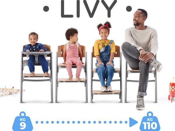 KINDERKRAFT SELECT - Dětská jídelní židle 3v1 LIVY Premium dub