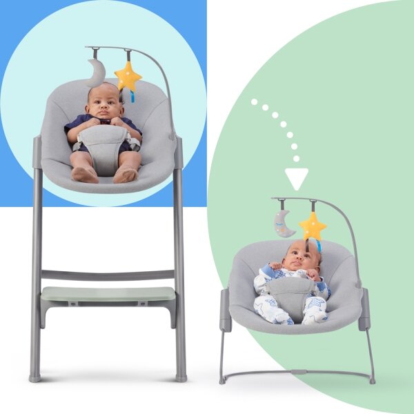 KINDERKRAFT SELECT-Dětská jídelní židle LIVY Premium Olive green +lehátko CALMEE