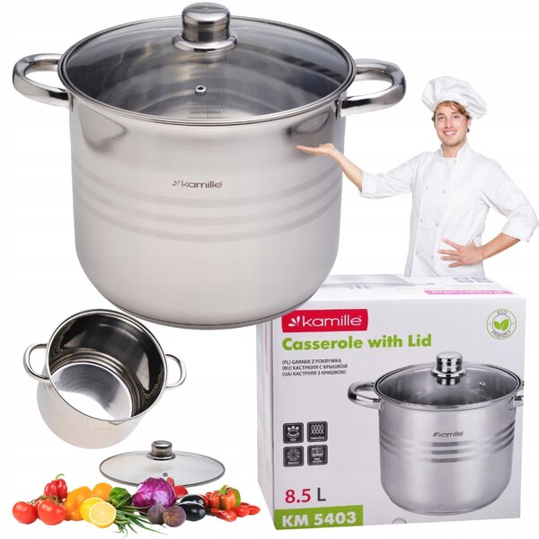 KAMILLE hrnec nerezový profesionální 24 cm 8,5 litru