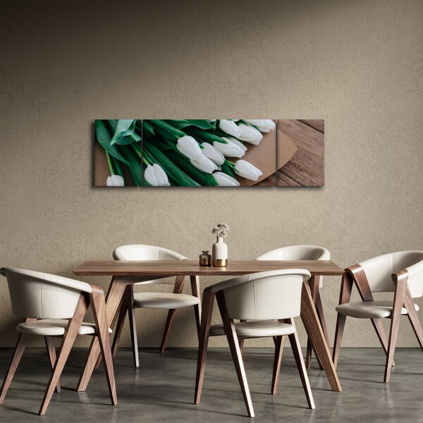 Obraz kytice bílých tulipánů (170x50 cm)