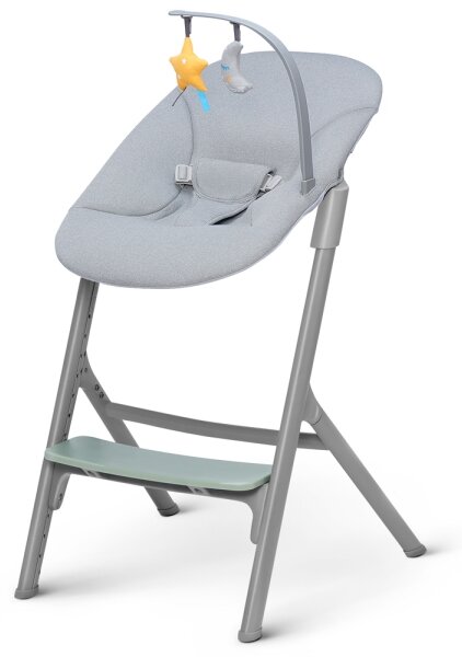 KINDERKRAFT SELECT-Dětská jídelní židle LIVY Premium Olive green +lehátko CALMEE