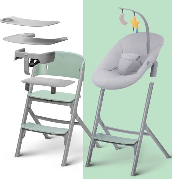 KINDERKRAFT SELECT-Dětská jídelní židle LIVY Premium Aster pink + lehátko CALMEE