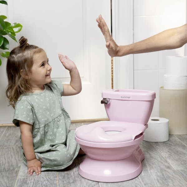 Ingenuity - Dětská toaleta se zvukem MY SIZE růžová 2xAAA