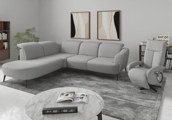 ROHOVÁ SEDAČKA, textil, světle šedá Sit & More - Sedací soupravy, Online Only