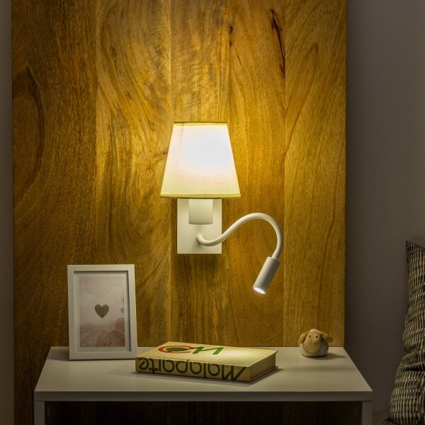 Brilagi - LED Nástěnná lampa NUBILA 1xE27/25W/230V + LED/3W bílá/krémová