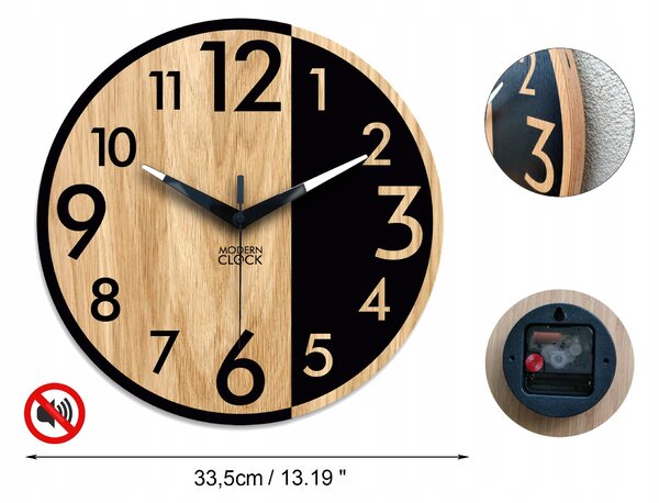 Nástěnné hodiny ModernClock hnědé 33cm