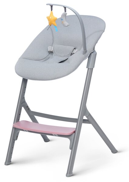 KINDERKRAFT SELECT-Dětská jídelní židle LIVY Premium Aster pink + lehátko CALMEE
