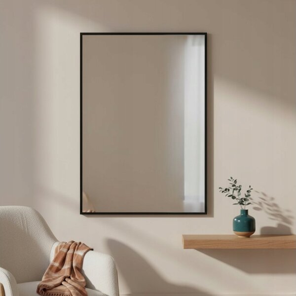 Zrcadlo zrcadlo EDAXO obdélníkové, černé, kovové, 500 x 700 mm
