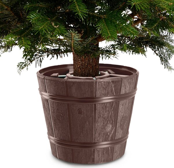 Stojan na vánoční stromek Kadax hnědý plastový 33,5 cm, pro stromky do 280 cm