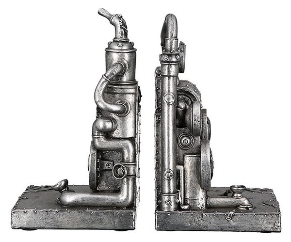 Zarážka na knihy Steampunk Stroj SET/2ks VÝPRODEJ