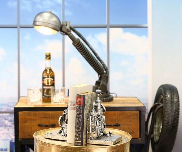 Zarážka na knihy Steampunk Stroj SET/2ks VÝPRODEJ