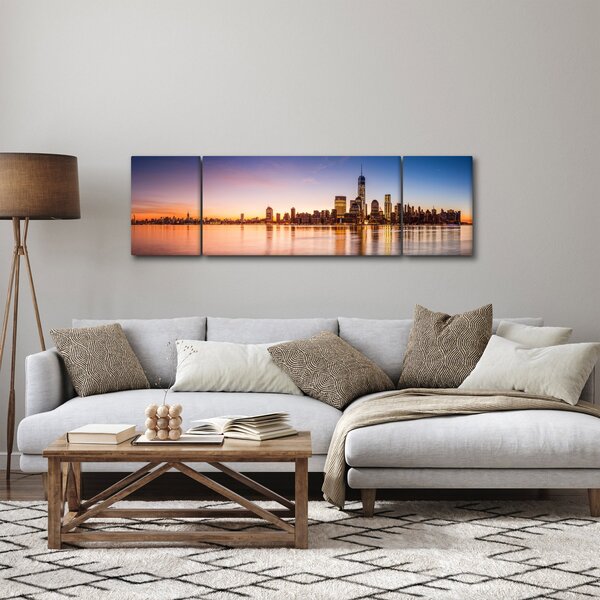 Obraz města při západu slunce (170x50 cm)