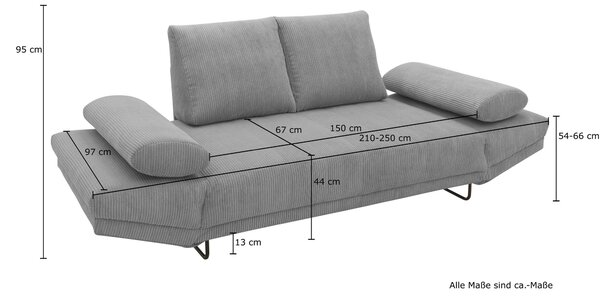 ROZKLÁDACÍ POHOVKA, textil, světle šedá MID.YOU - Rozkládací pohovky, Online Only
