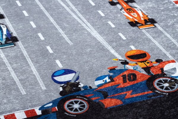 Dětský koberec JUNIOR 52108.801 závodník / Formule 1, šedý