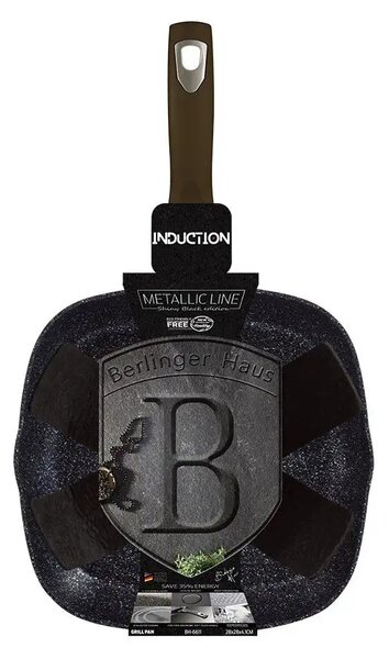 Grilovací pánev Berlinger Haus Shiny Black Collection 28 cm granitová