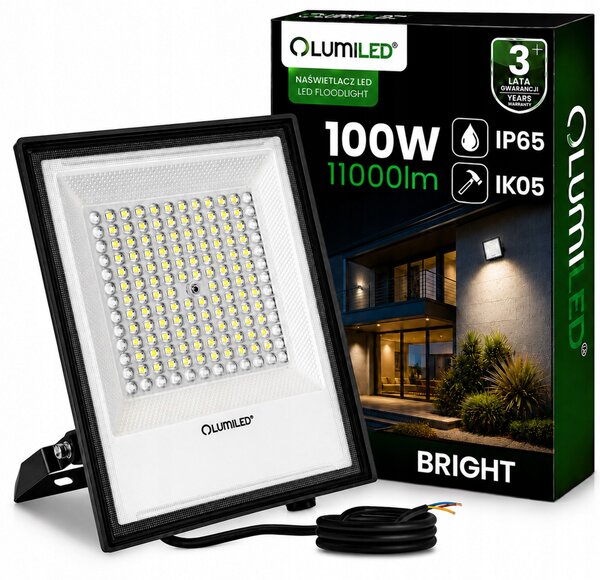LED REFLEKTOR HALOGEN PRŮMYSLOVÝ 100W 4000K VODĚODOLNÝ IP65