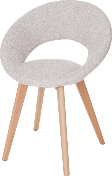 Jídelní židle Palermo III, Židle Kuchyňská židle, Retro design 50. let Textil, krémová/šedá
