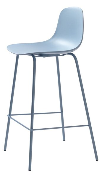 Světle modrá plastová barová židle (výška sedáku 67,5 cm) Whitby – Unique Furniture