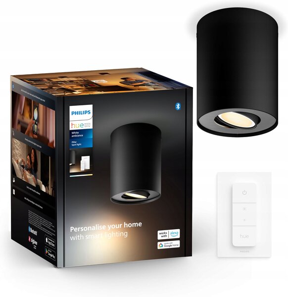 Stropní LED svítidlo Černá 4,2W CCT PHILIPS HUE + Dimmer Switch