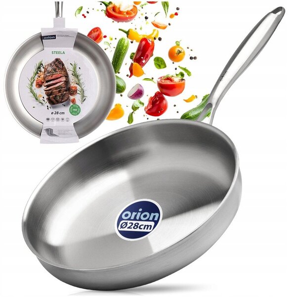 Tradiční pánev Orion Steela 28 cm nerezová ocel
