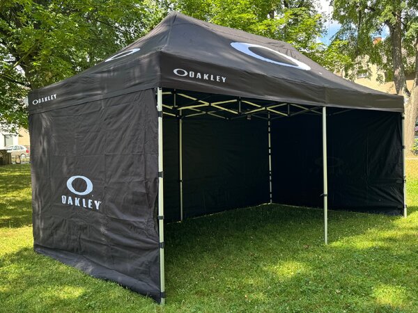 TENTino SET - Nůžkový párty stan 3x6 m /6 s jednostranným potiskem Typ konstrukce: STEEL HEXAGON, Rozsah potisku: pouze střecha, Plachtovina - gramáž: polyester 230 g/m2