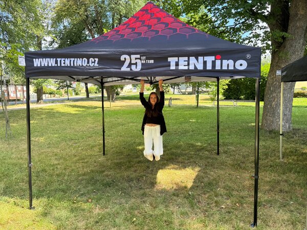 TENTino Nůžkový párty stan 3x3 m STEEL HEXAGON Barva opláštění (Zvolte variantu): 11A - ČERNÁ