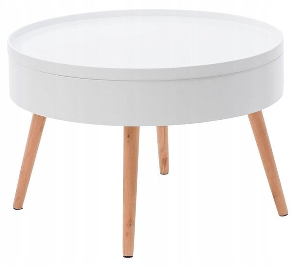 Konferenční stolek ModernHome kulatý 60 x 60 x 40cm bílý