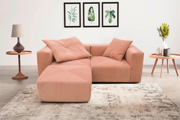ROHOVÁ SEDAČKA, textil, růžová, barva růžového zlata MID.YOU - Online Only sedačky, Online Only