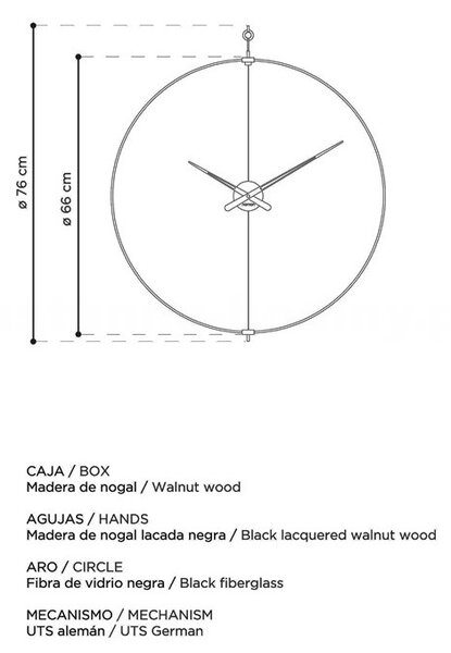 Designové nástěnné hodiny Nomon Barcelona Small 76cm