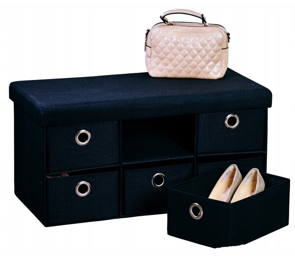 Čalouněná lavice Kesper 76 x 38 x 38 cm černá