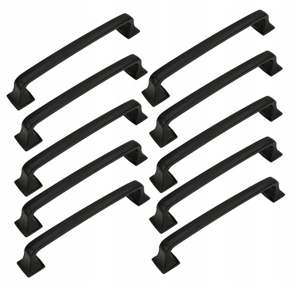 10 x Černá kovová Nábytková úchytka 128 mm, úchytka pro kuchyňský nábytek