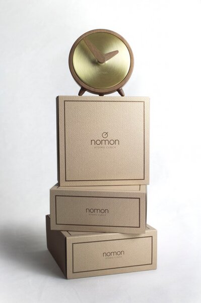 Designové stolní hodiny Nomon Atomo Gold 10cm