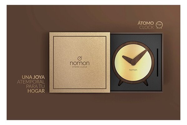 Designové stolní hodiny Nomon Atomo Gold 10cm