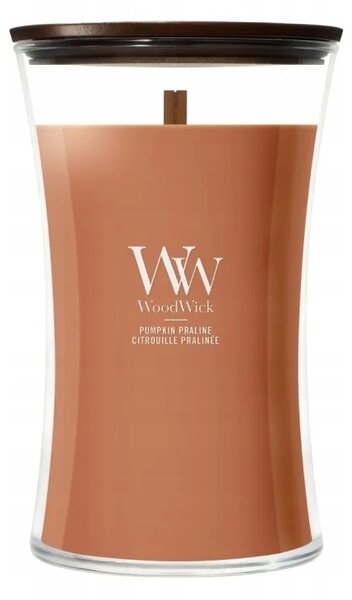 Vonná svíčka Woodwick sójová velká Pumpkin Praline s dřevěným knotem