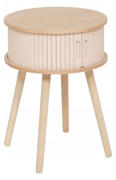 NOČNÍ STOLEK BÉŽOVÝ MDF MODERNÍ NYSOS S POSUVNÝMI DVÍŘKY 54X40 CM