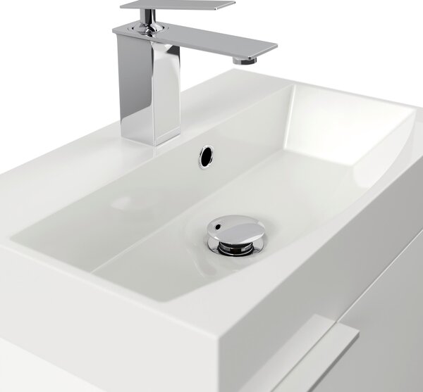 KOUPELNA PRO HOSTY, vysoce lesklá bílá, 50 cm MID.YOU - Koupelnové série, Online Only