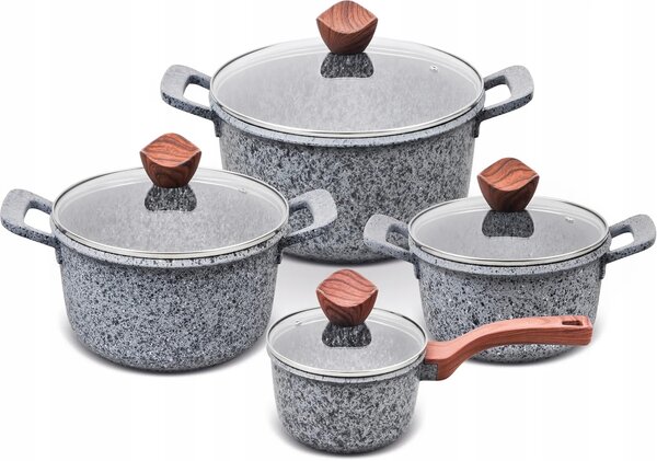 Sada hrnců Promis GRANITE z hliníku 10 ks