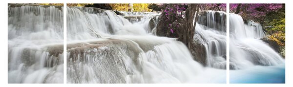 Obraz Erawan vodopádu v lese (170x50 cm)