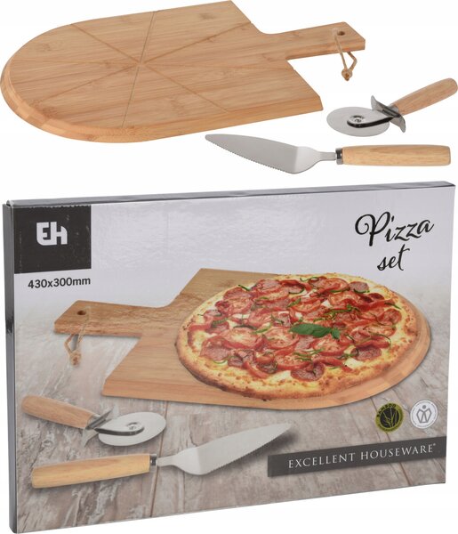 Prkénko na krájení pizzy Excellent Houseware bambusové, 1 ks