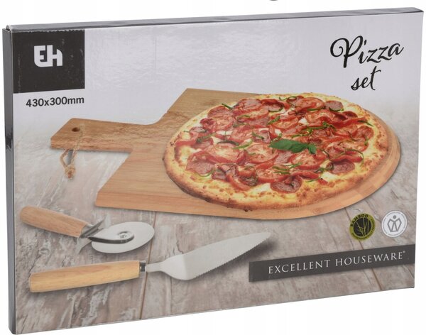 Prkénko na krájení pizzy Excellent Houseware bambusové, 1 ks