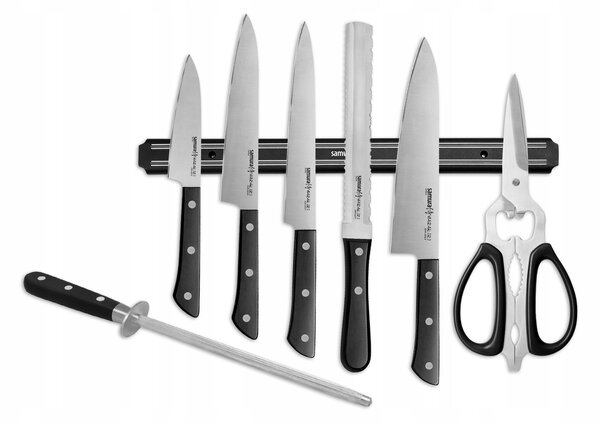 Samura Harakiri sada 5 nožů, nůžky, ocílka a magnetická lišta