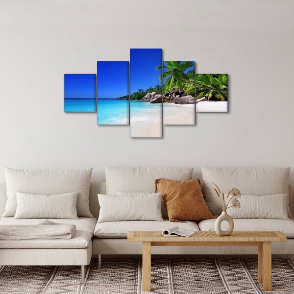 Obraz pláže na Praslin ostrově (125x70 cm)