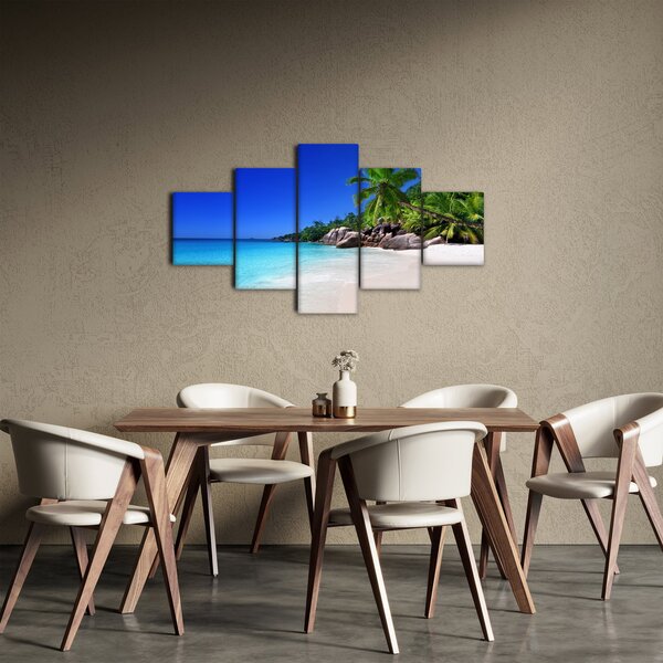 Obraz pláže na Praslin ostrově (125x70 cm)